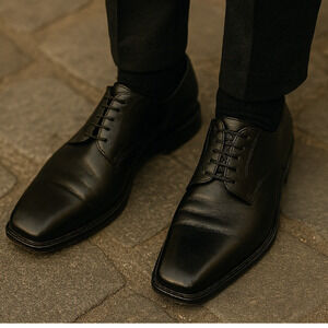 Louis Vuitton US 10.5/UK 9.5 Vintage y2k Oxfords Square Toe Dress Shoe Black EUC